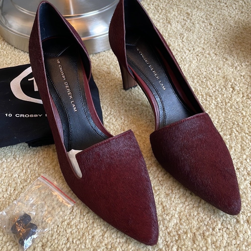 🎉HP🎉 NEW 10 Crosby Derek Lam Maccoy D’Orsay Pump Oxblood 8M - Picture 6 of 10